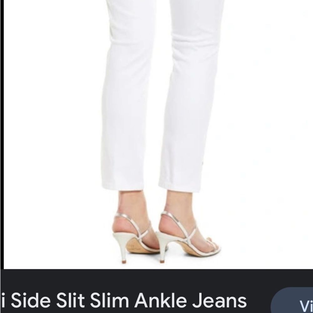 NEW NYDJ Sheri side slit slim ankle jeans in optic white 4 nwot - Picture 11 of 11
